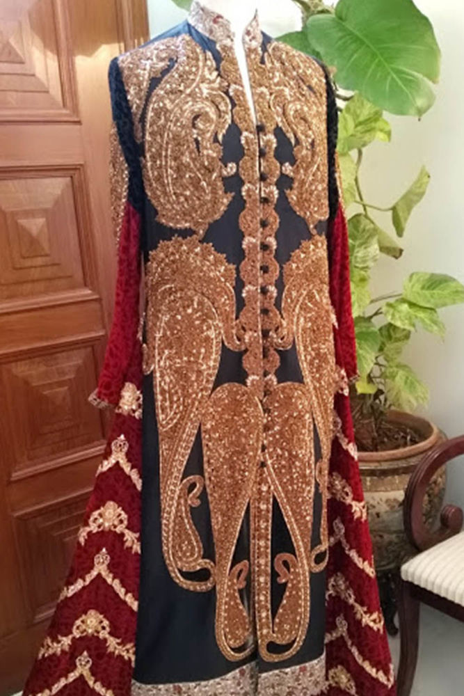 (Wedding Wear) (Black Long Pasle) (Shamaeel Ansari)